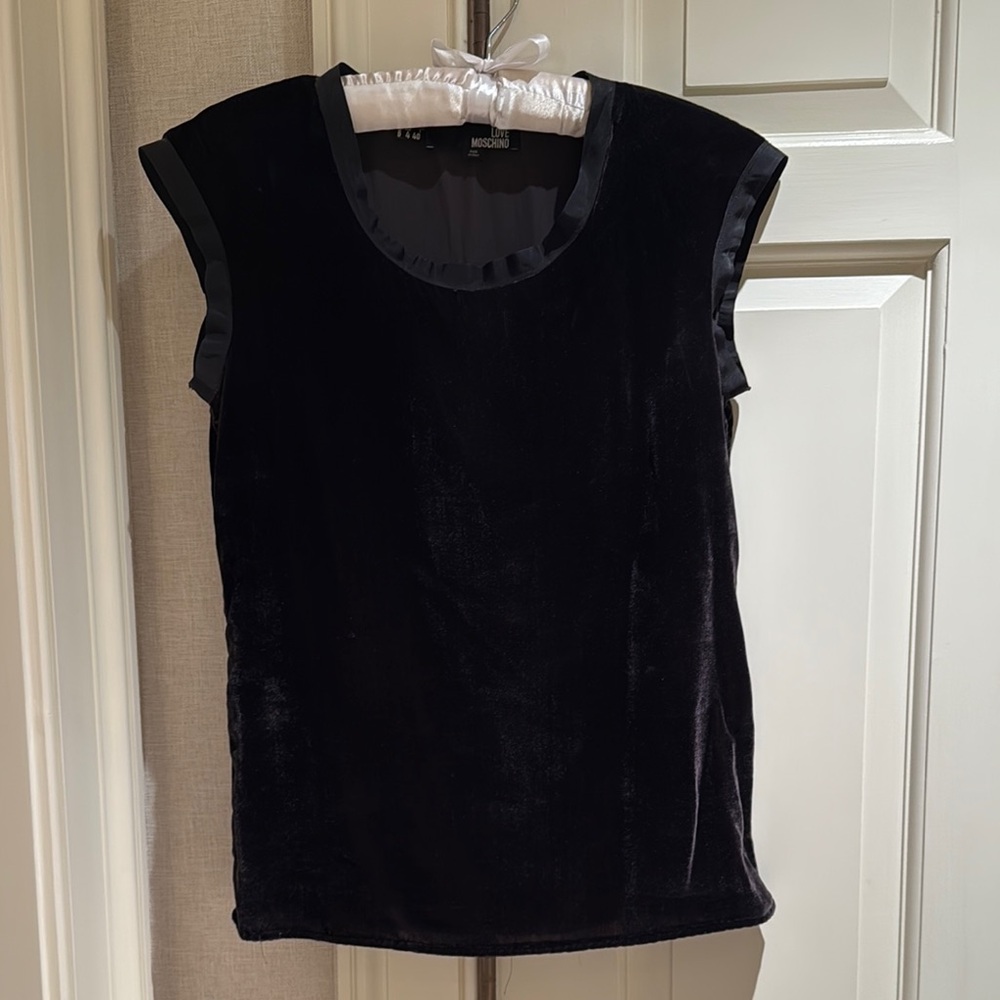 Love Moschino Black Cap Sleeve Muscle Tee